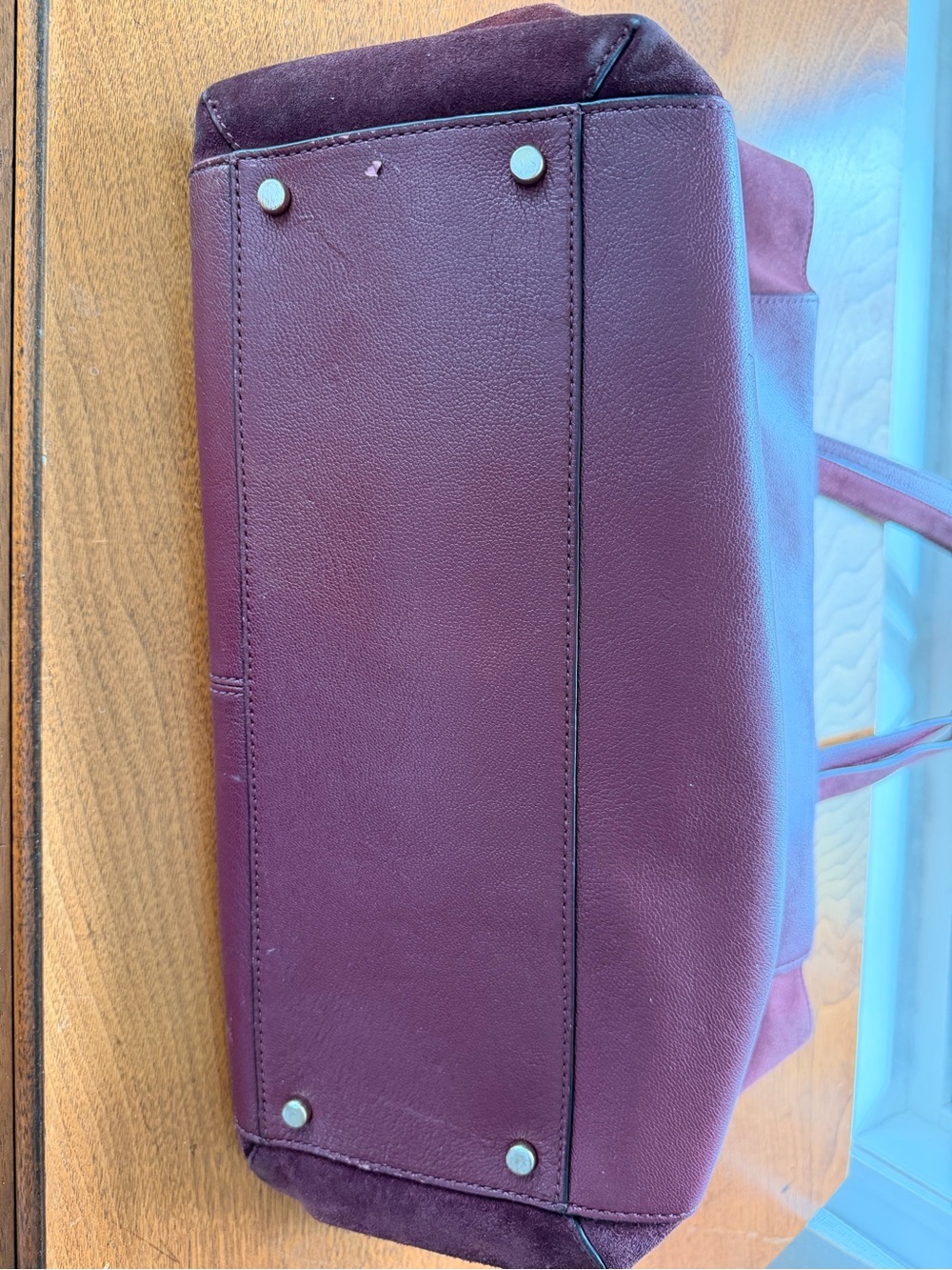 Kate Spade Roselyn Hunts Place Wine Suede Leather Tote Bag - Picture 11 of 11